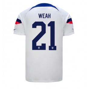 Stany Zjednoczone Timothy Weah #21 Koszulka Podstawowych MŚ 2022 Krótki Rękaw
